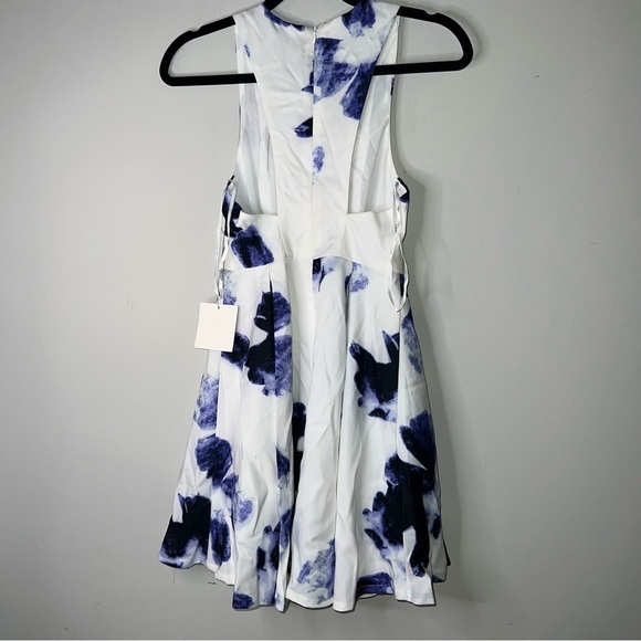 NWT Lulus Seeing Chic Blue and Ivory Print Skater Dress - Picture 13 of 13